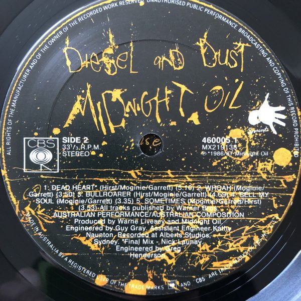 Midnight Oil ‎– Diesel And Dust - Image 4